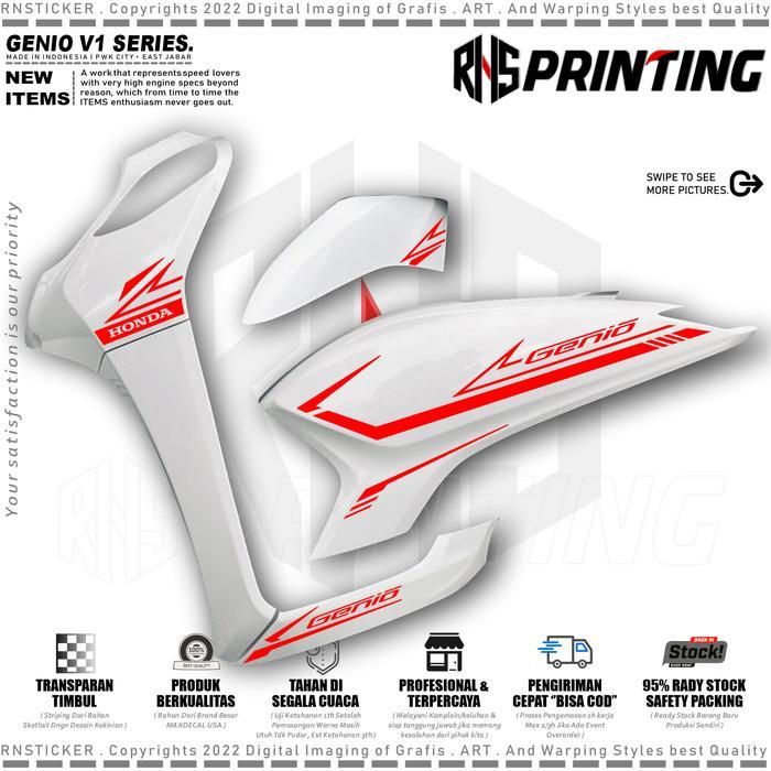 V1 Striping Variasi Genio 110 Stiker Genio Simple striping genio transparan stiker genio variasi Mot