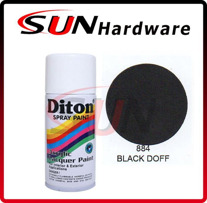 Pilox DITON 150 cc Black Doff 884 Pilox Pylox Cat Semprot Solid Hitam Matt