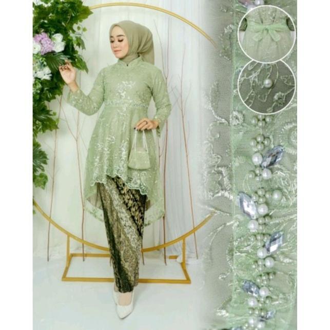 Kebaya Aurora Lesti Mutiara Payet//Setelan Kebaya Lesti Kejora//Atasan Kebaya Modern Payet//Kebaya B