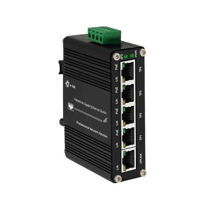 Industrial 5 Port (PoE) Gigabit Ethernet Switch 4 Port Switch with