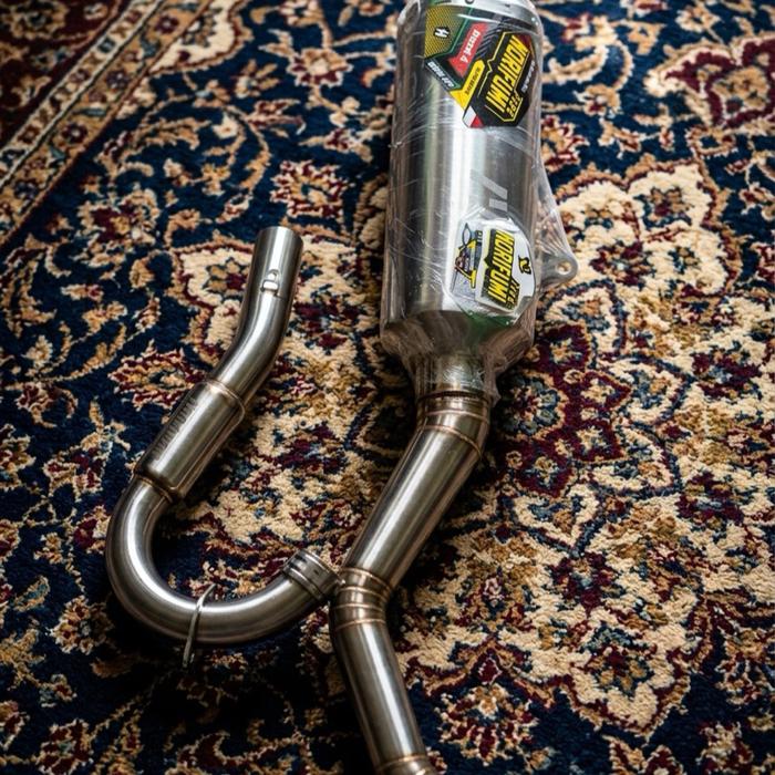 KNALPOT TRAIL BORE UP NORIFUMI FULL SYSTEM INLET 50 STAINLES STEEL, KLX CRF