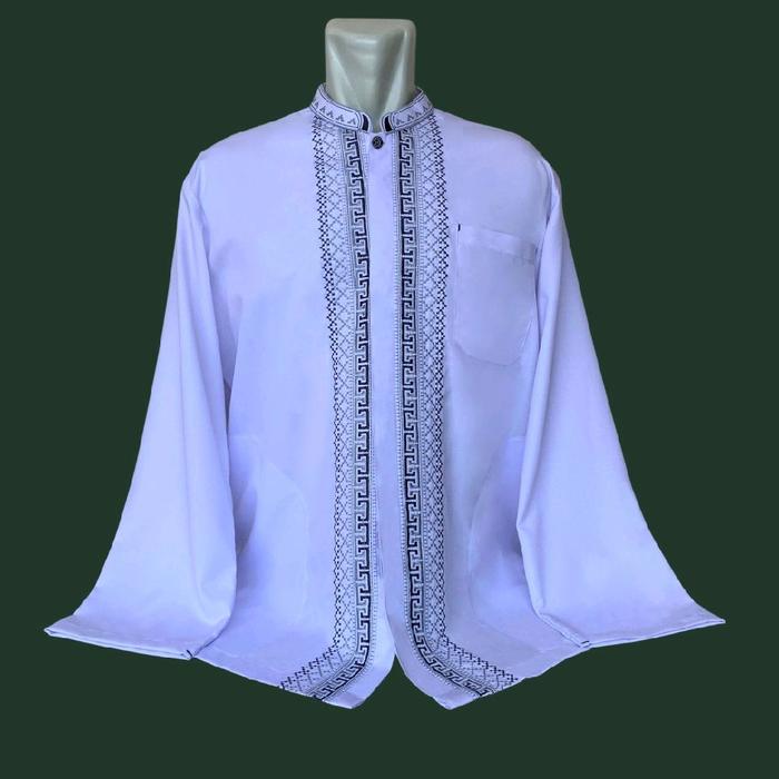 Baju Muslim Pria Dewasa Lengan Panjang Putih BIG SIZE Ukuran XXL XXXL XXXXL XXXXXL 6XL - Baju Koko J