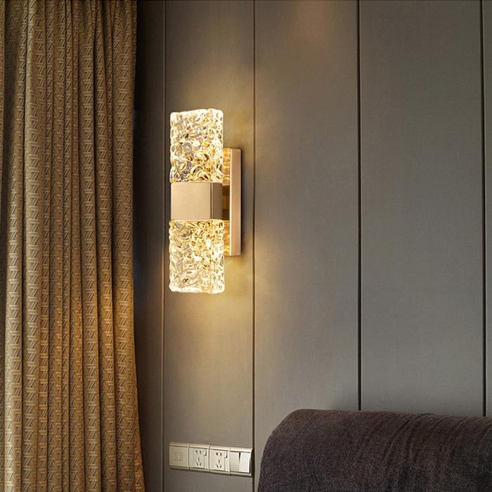 Lampu Dinding Emas Kristal Transparan Nordic Lampu Dinding Tempat