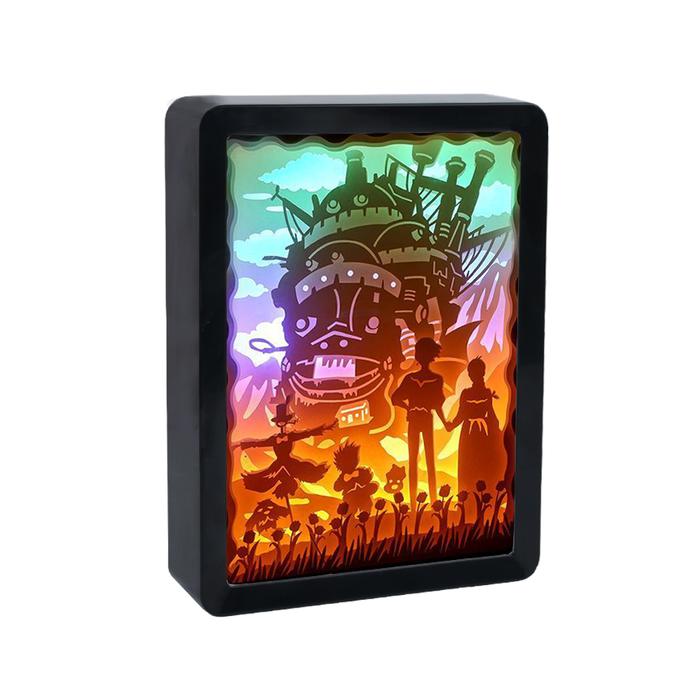 Paper Cut Light Box Anime Lamp Howls Moving Castle 3D Shadow Box