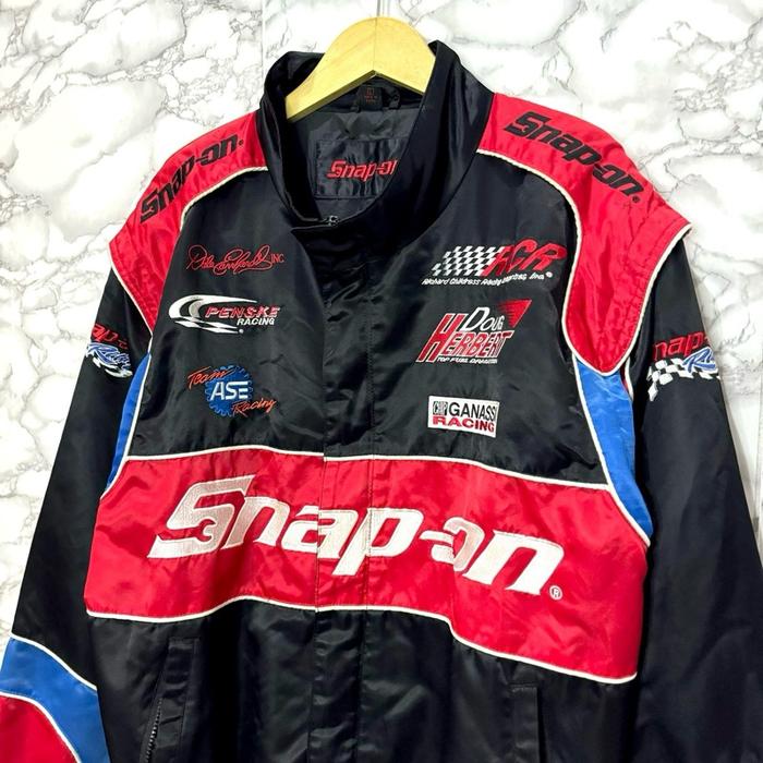 Jaket nascar vintage snap on chase JH jeff hamilton