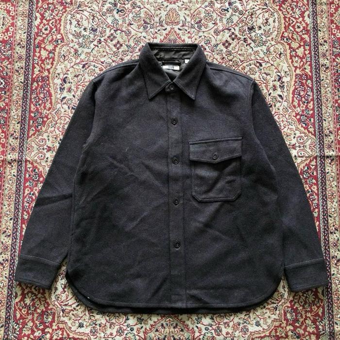 Jaket Uniqlo U wool overshirt  jacket Vintage Wool outer jacket H984