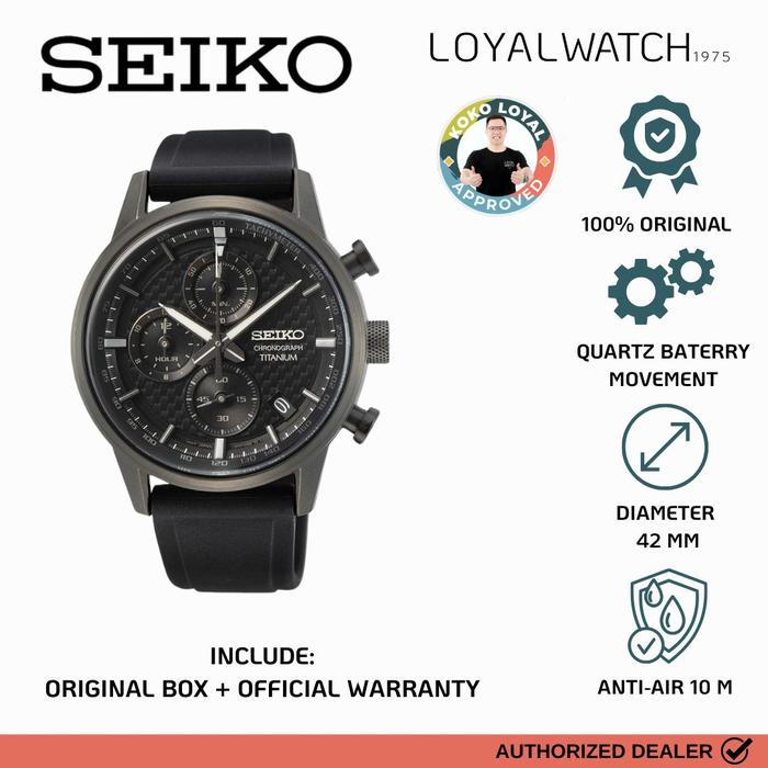 Jam Tangan Seiko Discover More Chronograph Pria SSB393P1 Black Rubber Original Garansi Resmi