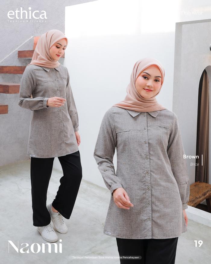 ATASAN TUNIK NAOMI 19 BROWN BY ETHICA
