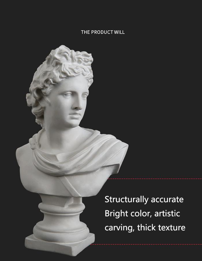 30 CM 1.8KG Patung Besar APOLLO Patung ADELOS Yunani Mitologi RESIN