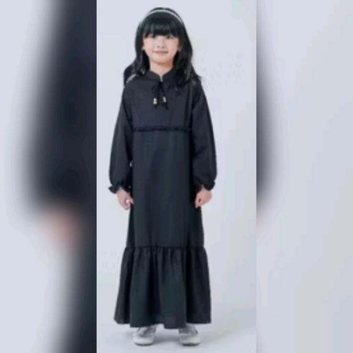 gamis hitam osella anak perempuan