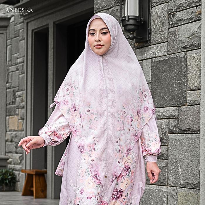 Aneeska Khimar Motif Zayda Collection | Premium Kerudung Syar'i Ibu | Sarimbit