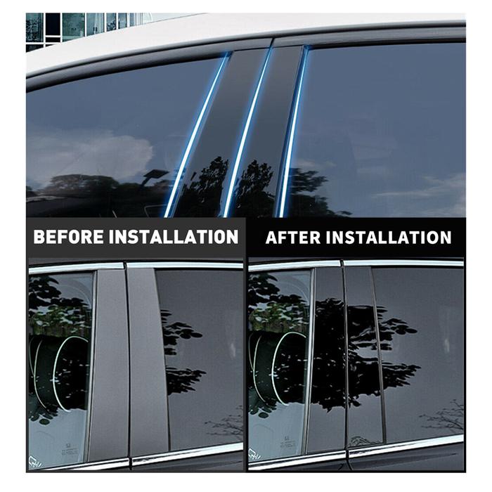 Pillar Posts B-pillar Sticker 4x Accessories Black Car