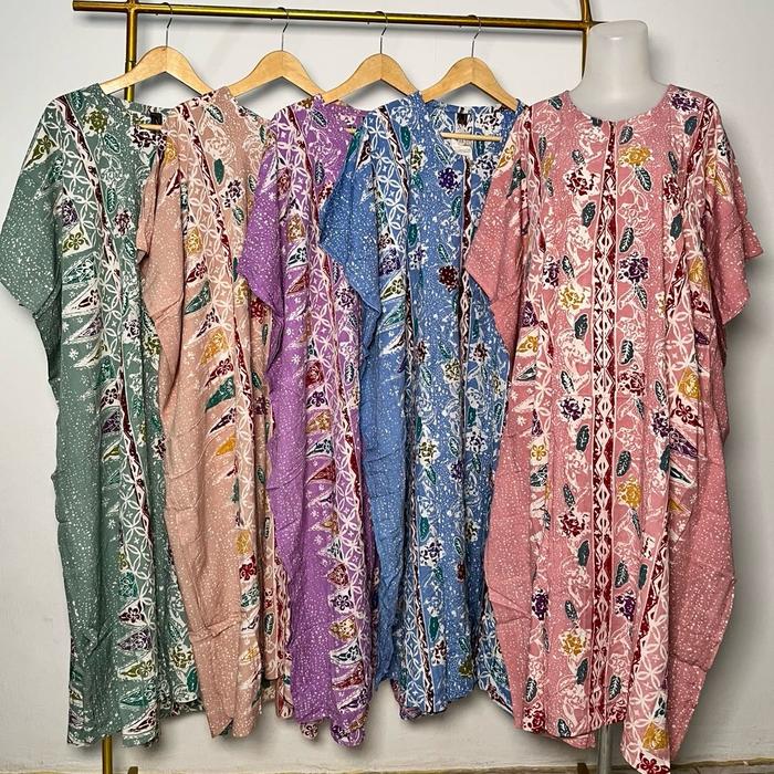 Afnan Daster Kalong Batik Cap Pekalongan Lowo Busui Resleting Depan Kelelawar Rayon Super All Size S