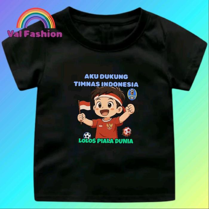 Kaos Atasan MOTIF LOLOS PIALA DUNIA  Anak Usia 5 - 12 Tahun