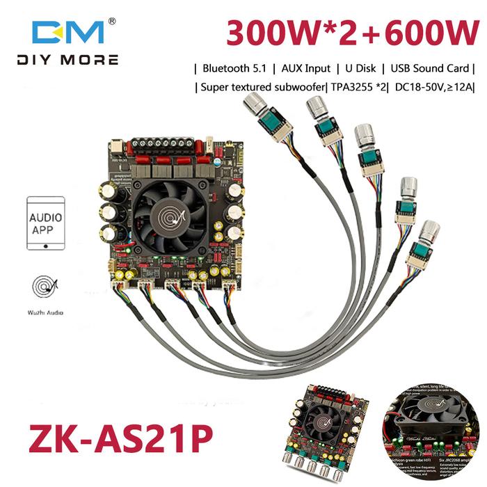 Diymore ZK-AS21P Digital penguat daya, papan modul Bluetooth Digital