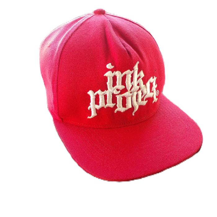 Topi Original Ink Projeck Merah dengan Logo Putih