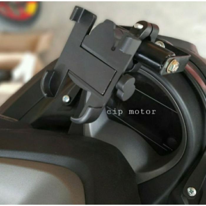 Paket Breket dan Holder hp Gps Yamaha NMAX OLD 2015-2019 BANDO Holder C2