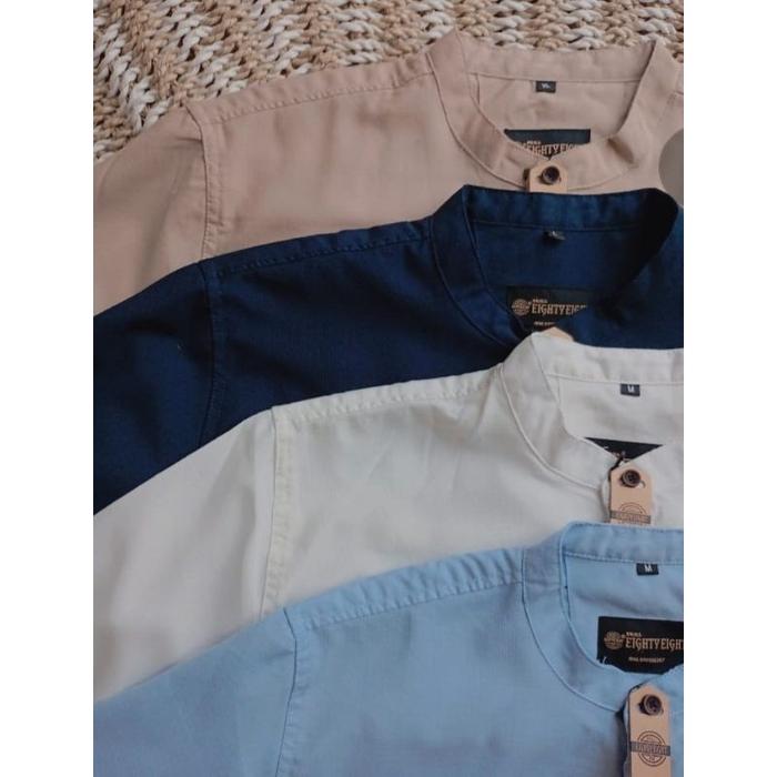 Kemeja Koko Kurta Lengan Pendek Premium - Brill Eighty Eight Kaffi