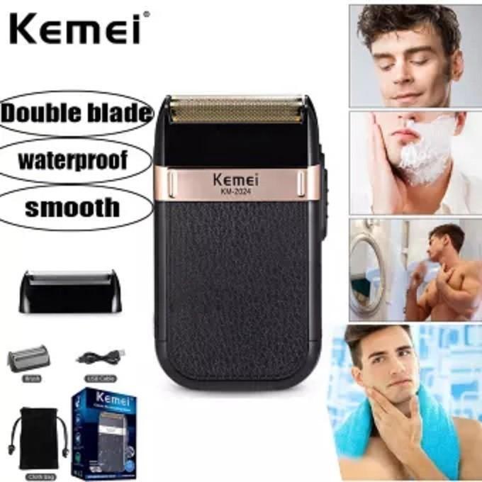 Kemei KM-2024 USB Wet and Dry Shaver Trimmer Kemei 2024 Alat Cukur Pangkas Jenggot Kumis