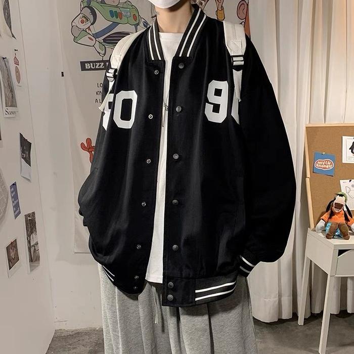 Jaket Varsity 80 90 Big Size (S - 6XL) Zipper Baseball Bomber Over Size S M L XL 2XL 3XL 4XL 5XL 6XL