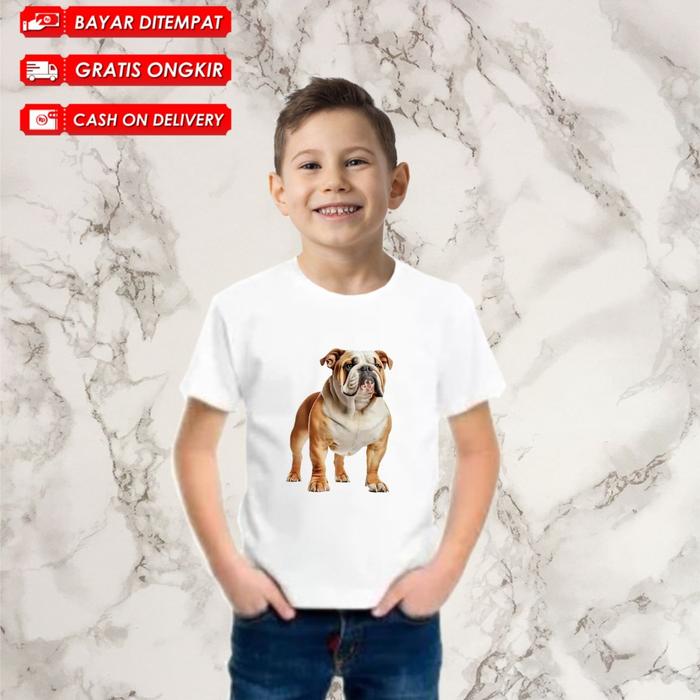 KAOS ANAK REMAJA GAMBAR ANJING PITBULL | BAJU DOG COWOK