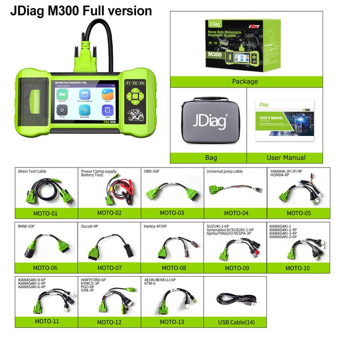 2025 JDiag M300 Motorcycle Diagnostic Tool OBD2 Scanner Motorcycle Diagnose Tools ABS Engine For BMW
