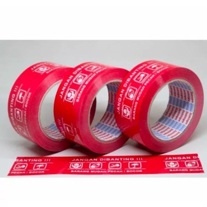 Lakban Fragile Merah Jangan Dibanting 48Mm X 100 Meter