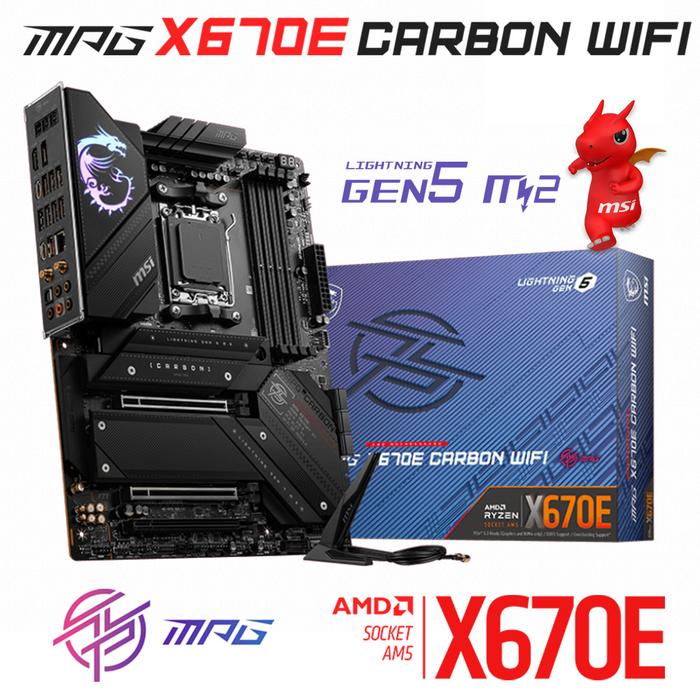 MSI X670 Motherboard ATX - Chipset AMD X670, Soket AM5, DDR5 128GB, PCIe 5.0 x16, Wi-Fi 6E, 2.5G LAN