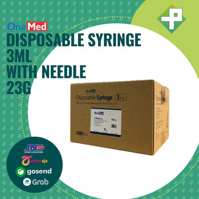 Spuit 3cc Needle 23G / Spuit 3ml OneMed