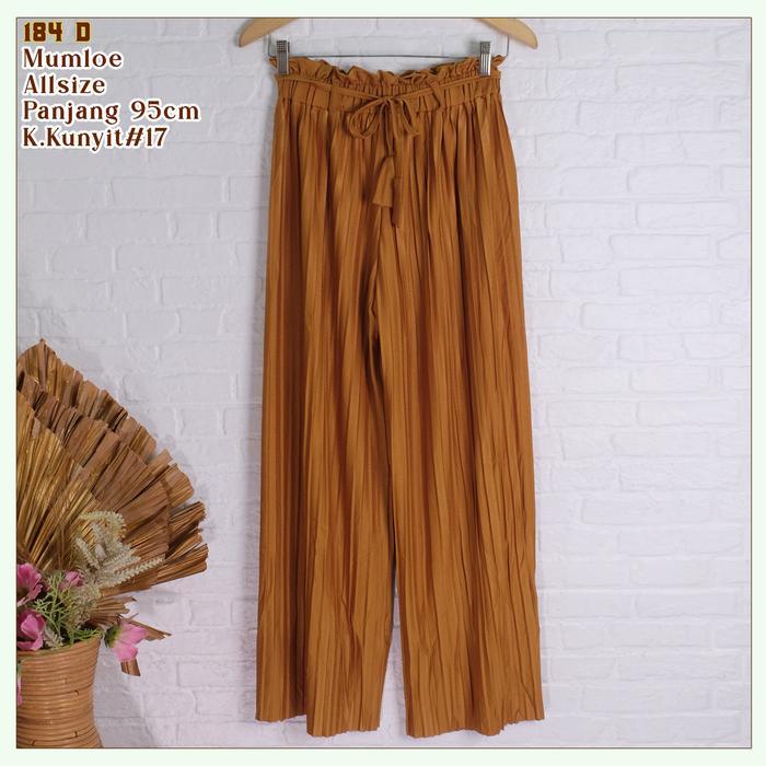 CELANA KULOT TALI PLISKET WANITA PREMIUM MODEL LURUS BAHAN MUMLOE - 184D