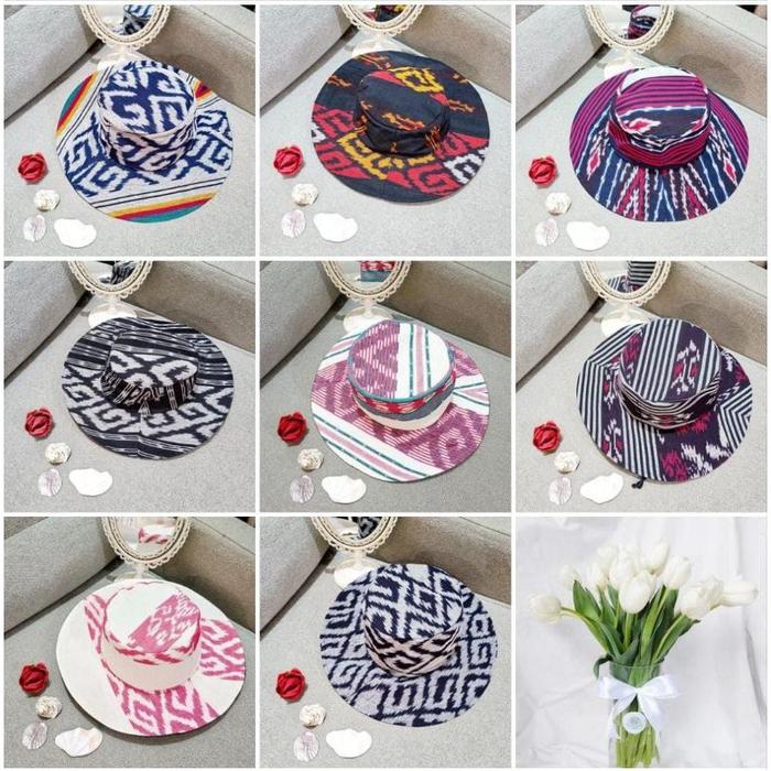Topi Pantai Tenun Koboi Lombok Etnik Murah