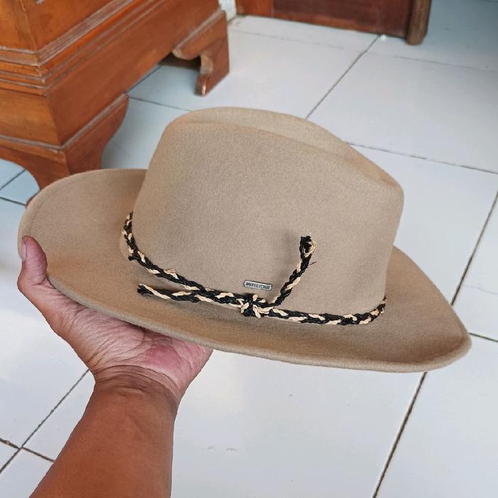 topi koboy brixton size besar,topi fedora brixton size besar