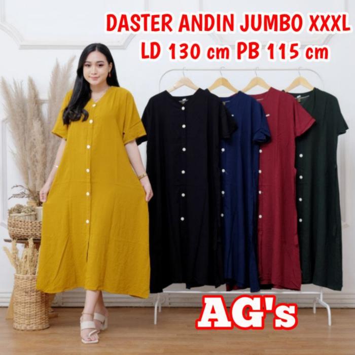 Daster Viral - Daster Andin Ikatan Cinta Jumbo XXXL Ld 130 Bisa COD Kancing Lembut