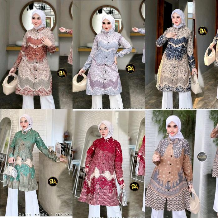 ATASAN TUNIK BATIK WANITA CEWEK FORMAL CASUAL KERJA KANTOR M L XL XXL BIG SIZE JUMBO TERBARU 2024 MO