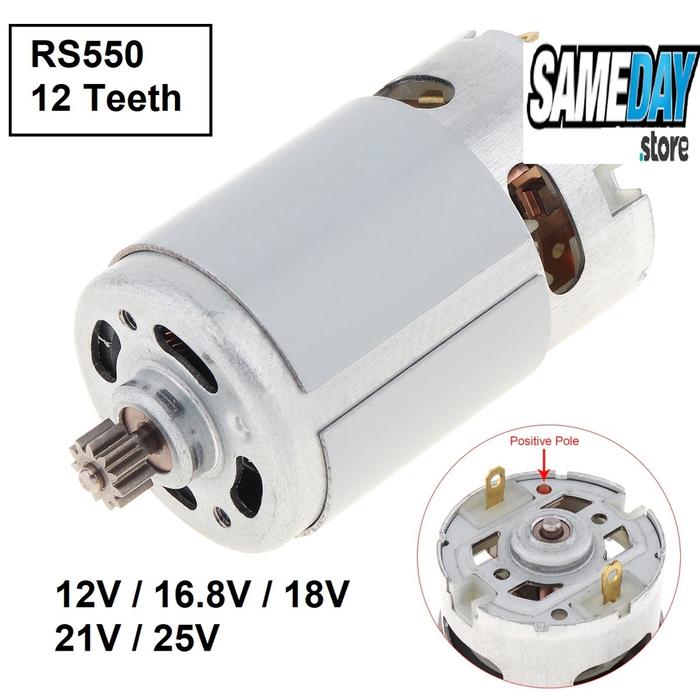 RS550 Motor Dinamo DC 12V 16,8V 21V 25V Motor RS-550 High speed Pengganti Bor Baterai Cordless