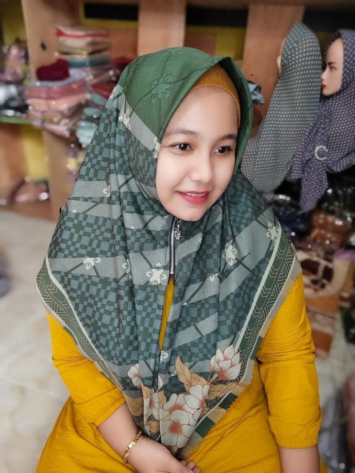 Paket Hemat Hijab Ziper Motif 5Pc Instan Mewah Zipper Muslim Mutiara Hijab Motif Voal Azahra Lembut 