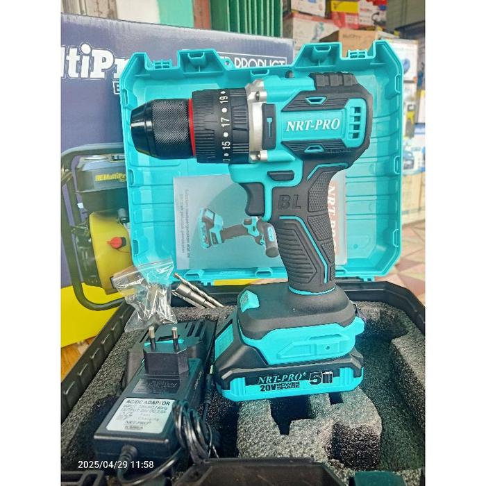 NRT pro Brushless mesin bor 10mm DC-740 new 20V baterai 2 impact drill BANJARMASIN