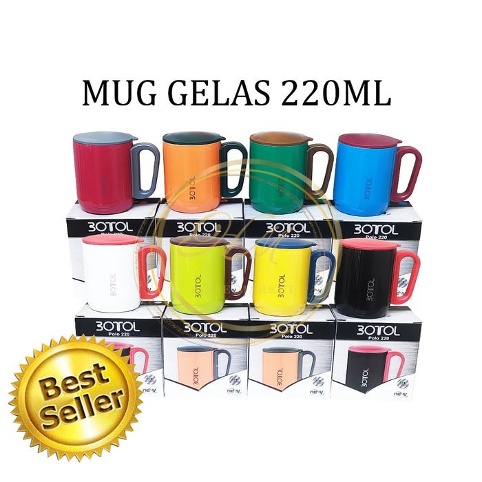 Mug Gelas Cangkir 220 Ml - Dubblin Gelas Tahan Panas Teh Kopi Stainles