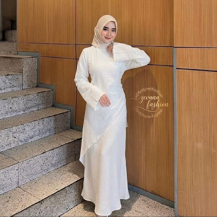 Zevana Fasion Tunik Atasan Naura Cantik Wanita Kekinian Terbaru OOTD Muslimah Masa Kini | Crinkle Ai
