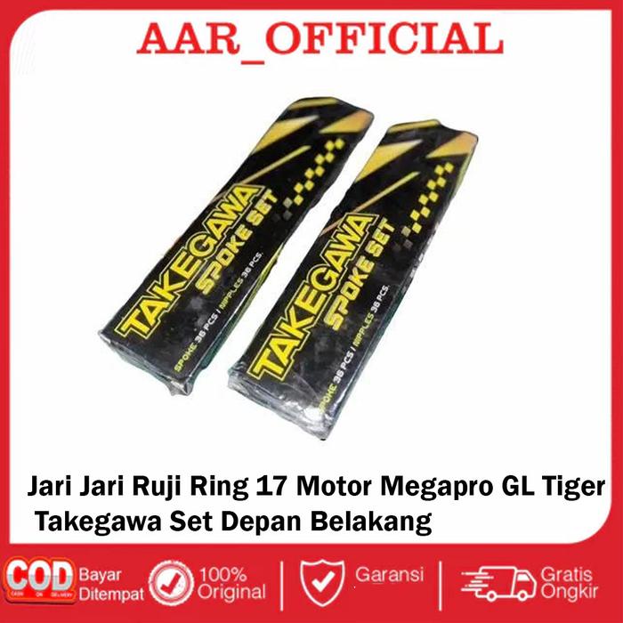 Jari Jari Ruji Ring 17 Motor Megapro GL Tiger Takegawa Set Depan Belakang