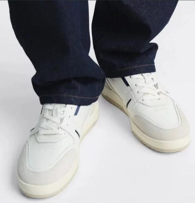 Sepatu Pria Zara Retro Leather Sneakers Original
