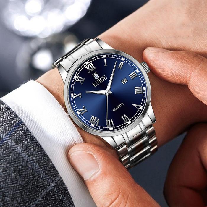 RUIGE Fashion Men's Watch Roman Scale Minimalist Men's Famous Watch Night Glow Waterproof Trendy Wat