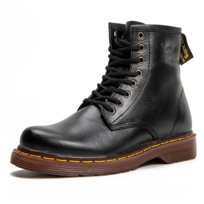 DYREN Sepatu Boot Semi Kulit Pria - Hitam, 39