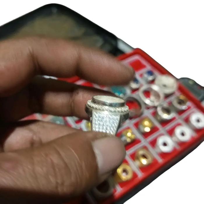cincin ring perak handmade custom microsetting bokor dim 14x10