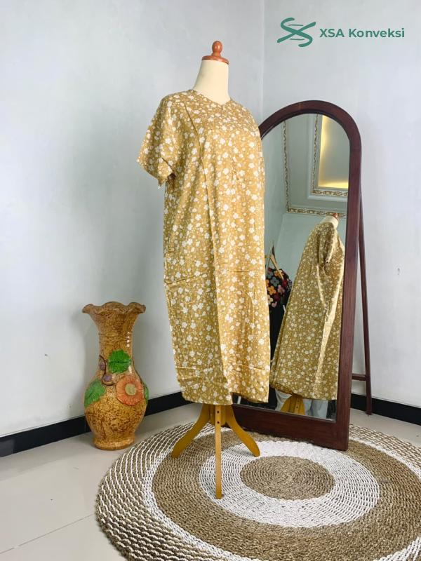 [BAHAN RAYON PREMIUM] Daster Kaftan | Daster Lengan Pendek | Adem, Lembut, Busui | Khalisa XSA Konve