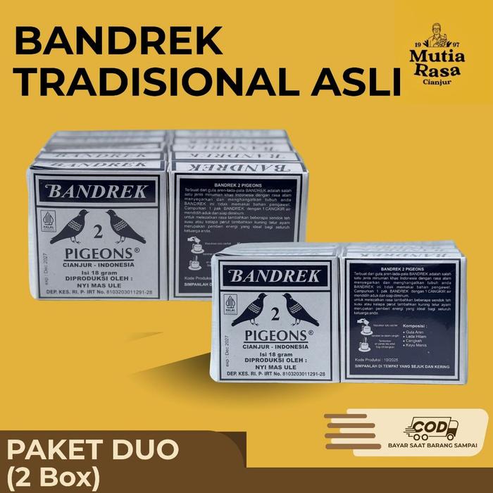 Bandrek Cap 2 Pigeons – Paket Bundling 2 Pack (Isi 10 Sachet Per Pack)