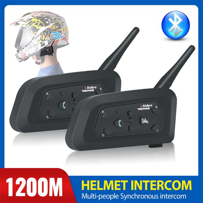 EJEAS V6-1200 Bluetooth Motorcycle Intercom Helmet Headset 6 Riders