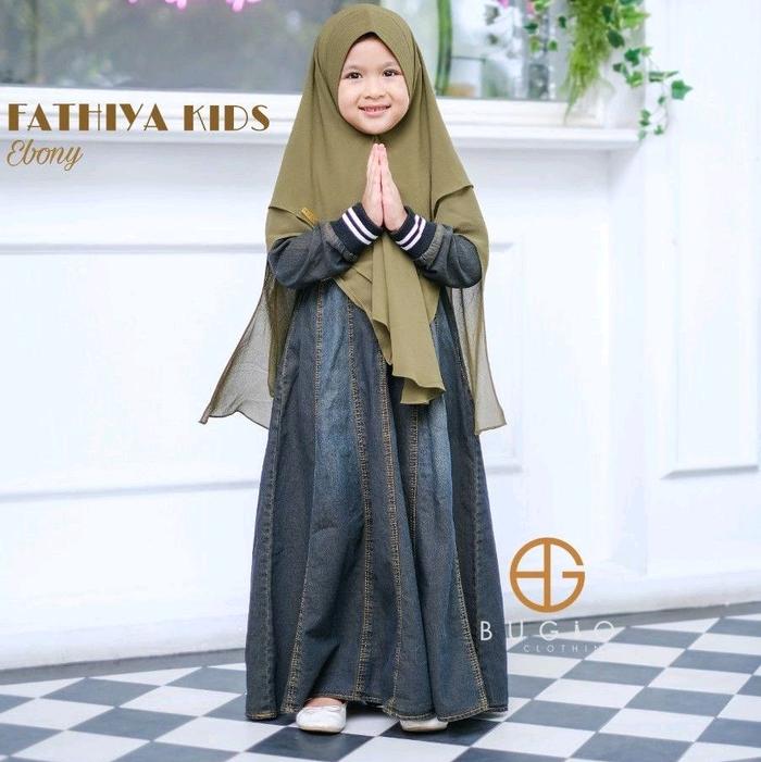 GAMIS FATHIYA KIDS BY BUGIO // GAMIS ANAK SYARI JEANS PREMIUM