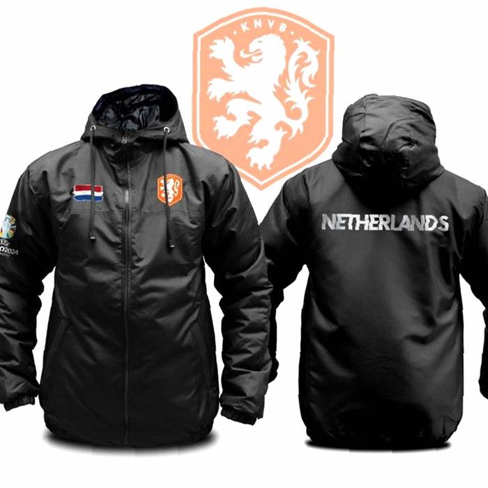 Jaket Timnas Belanda Netherland Oranje Jaket Pria Bola Euro 2024 Parasut Semi WF | Kekinian