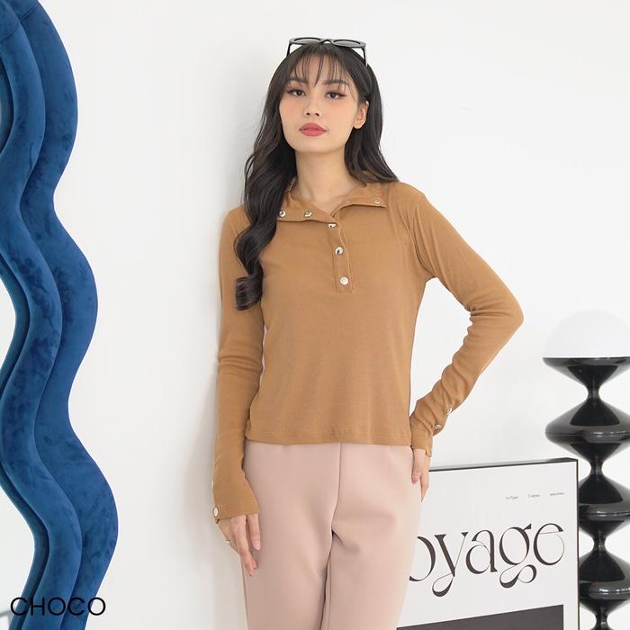 Baju Rajutan Wanita Emeron Knit Top Longsleeve - Knitwear